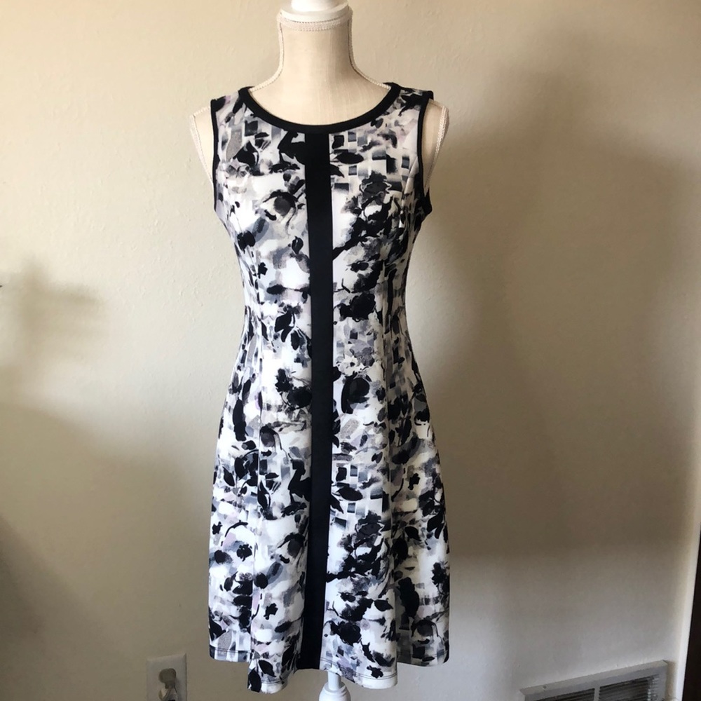 Fun Seth Aaron black and white scuba dress.